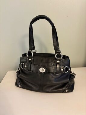 Coach Carly carryall leather black y2k tote bag purse handbag